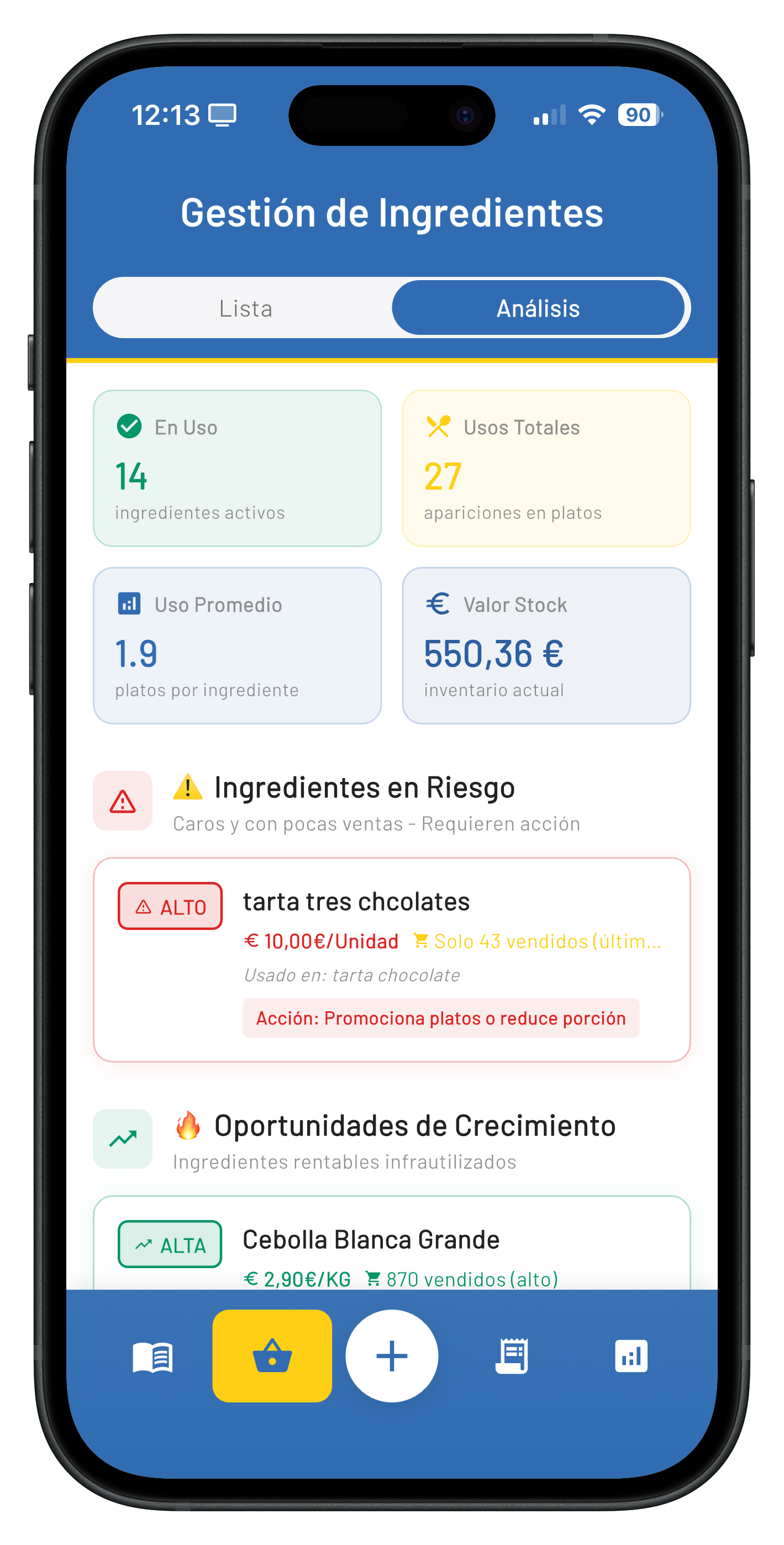 MenuScore - Análisis de ingredientes